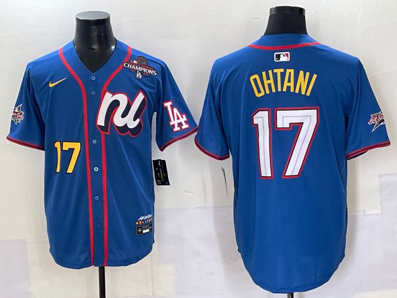 Men 2025 Los Angeles Dodgers #17 Ohtani Blue All star Nike MLB Jersey style 6->los angeles dodgers->MLB Jersey